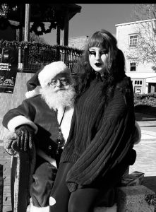 Nola Bachemin visiting Santa.