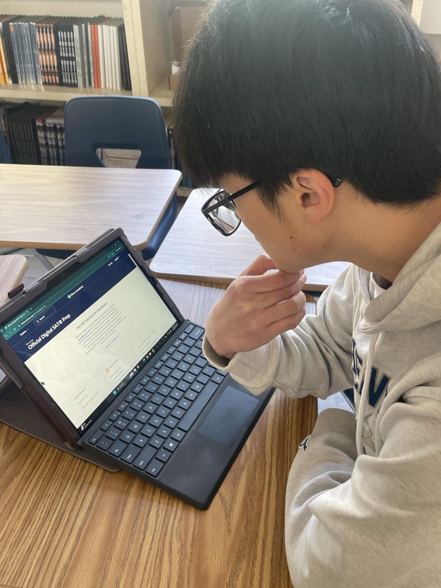 Ohsoo Kwon studying for the SAT