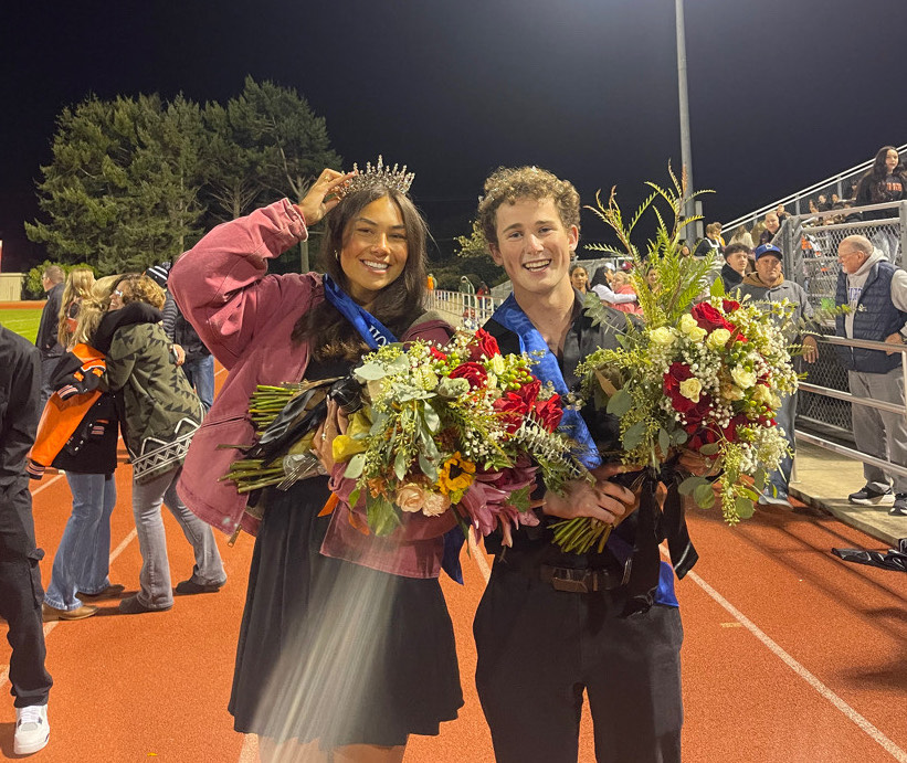 Homecoming king and queen Sionna Khattab and Arlo Clow.