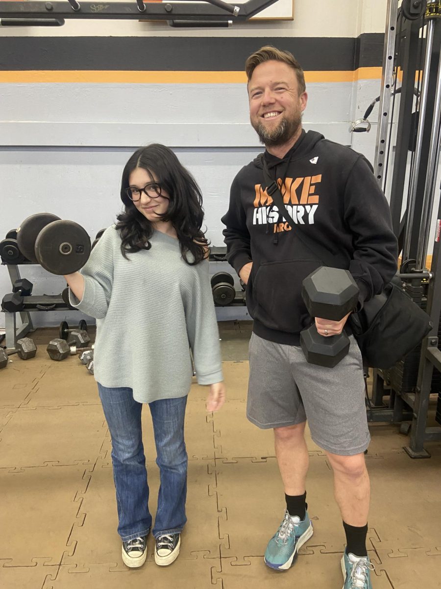 Club Co-President Violet Villarreal (Left) and Club Advisor Jeff Mielke (Right)