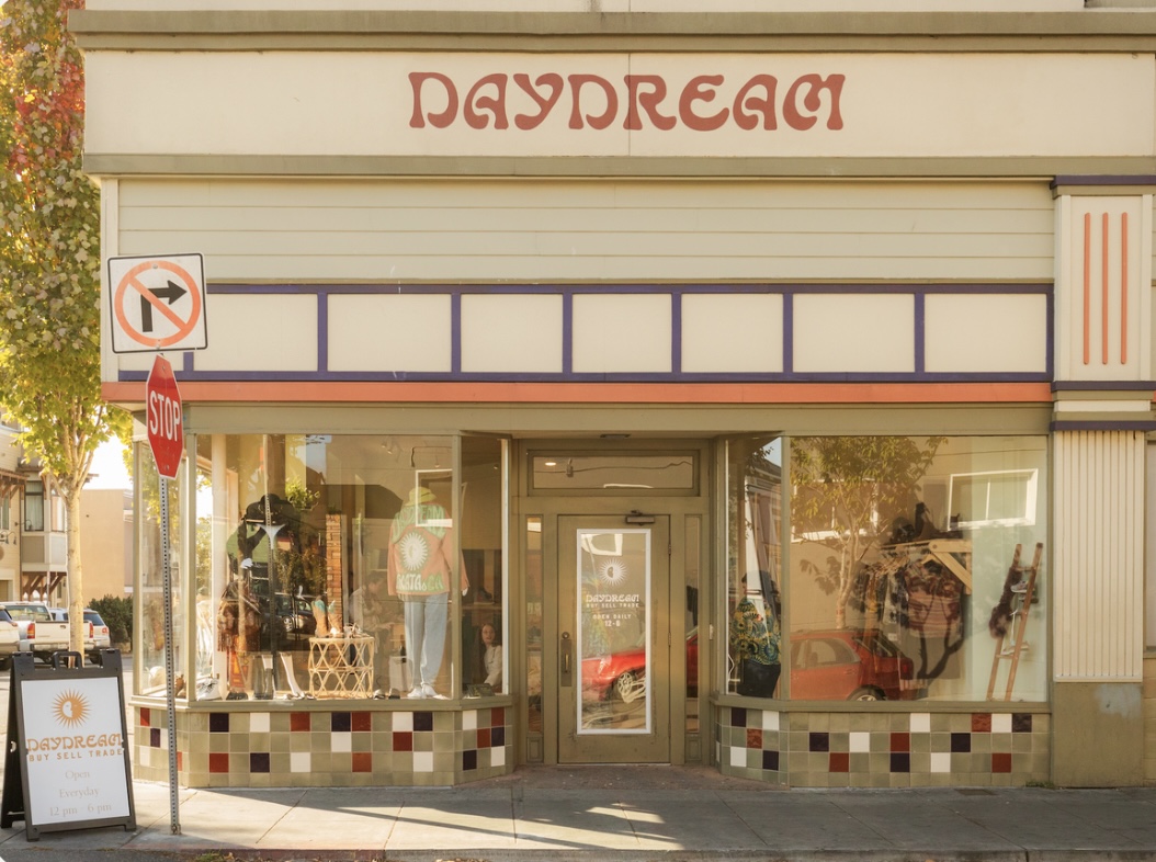 Outside of Daydream, one of the many popular vintage stores in Arcata