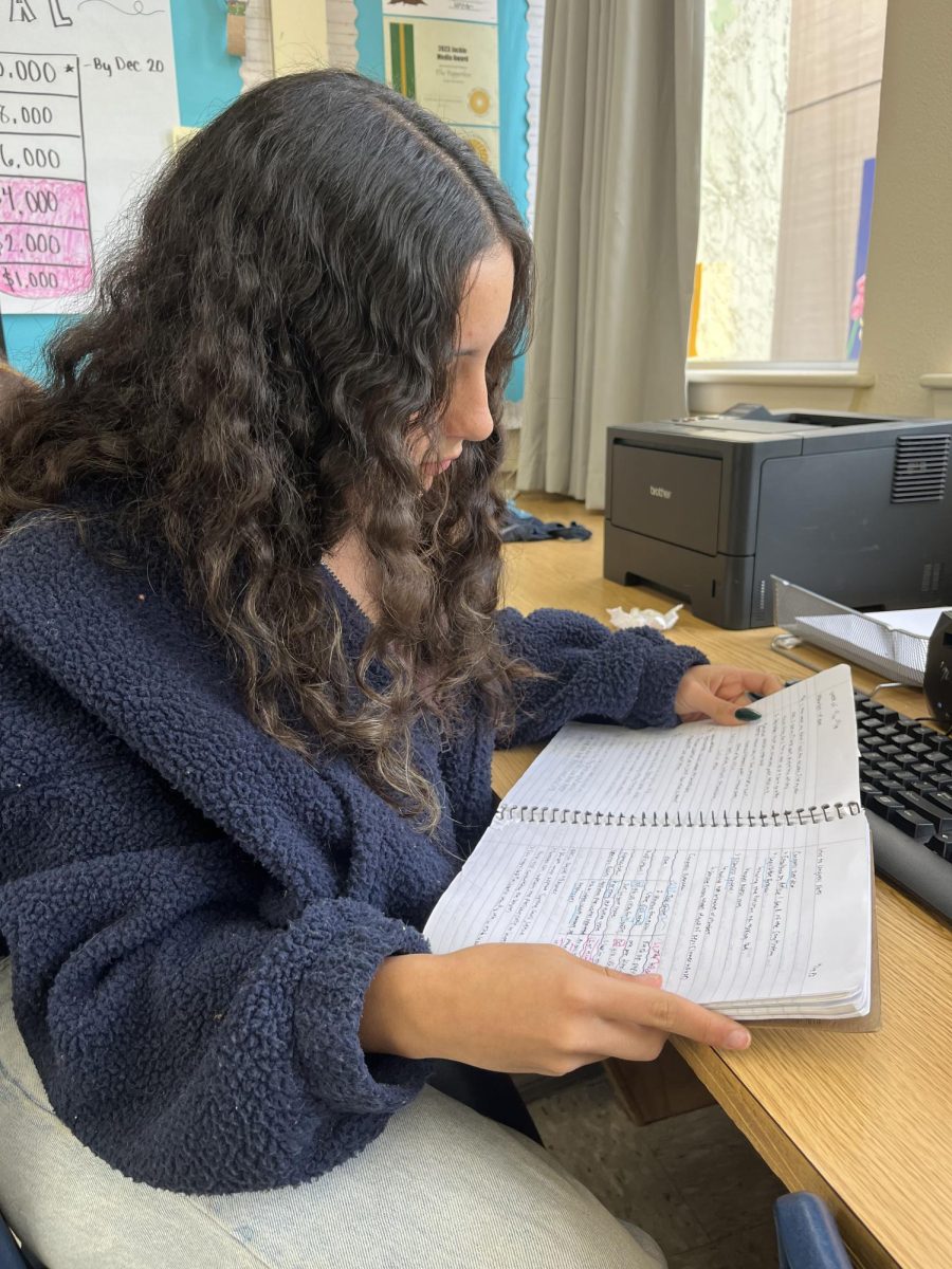 Malea Melendrez focused on studying for finals.