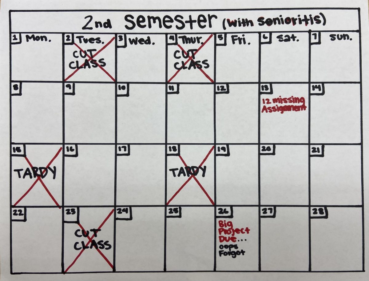 Schedule of a student with senioritis.