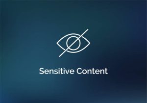 Sensitive content warning icon. Eye vector sensitive content explicit porn photo censored design media.