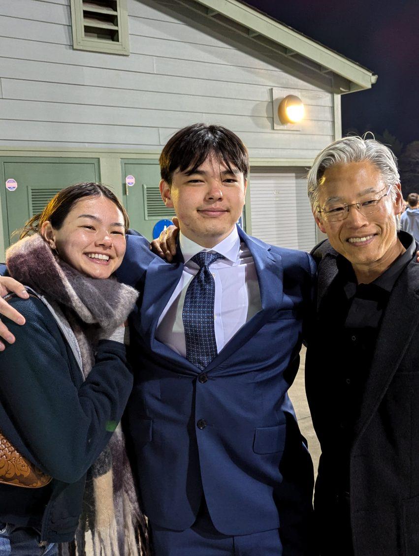 Alex Mizoguchi with his father Michael and his sister Sophia