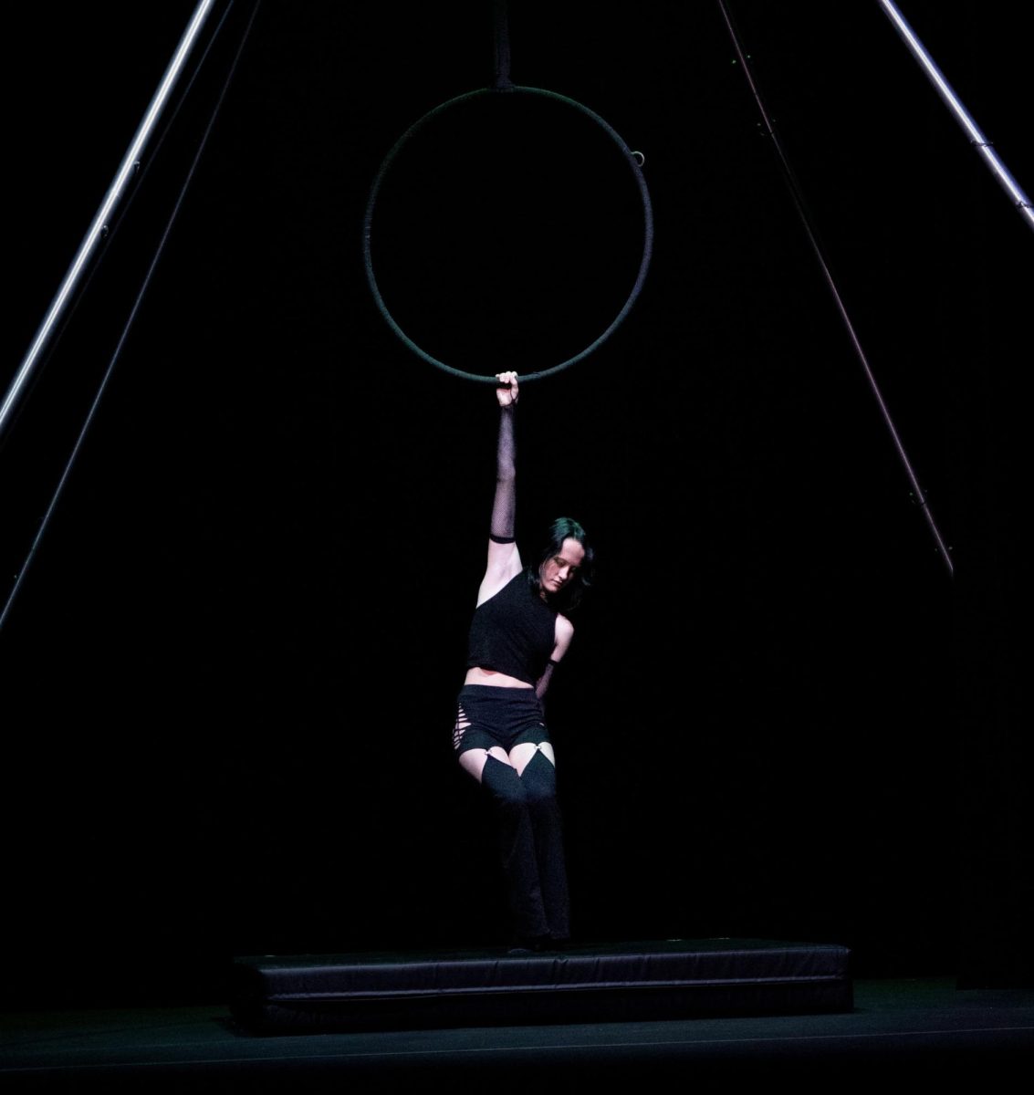 Phoenix Trinity performing a lyra solo in Arcata's Got Talent (Season 4)