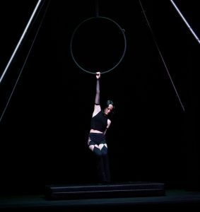 Phoenix Trinity performing a lyra solo in Arcata's Got Talent (Season 4)