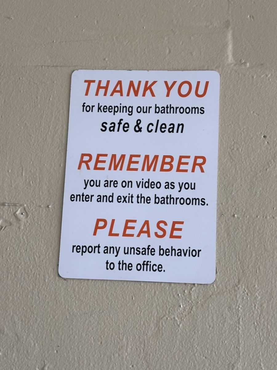The sign outside the boys bathroom.