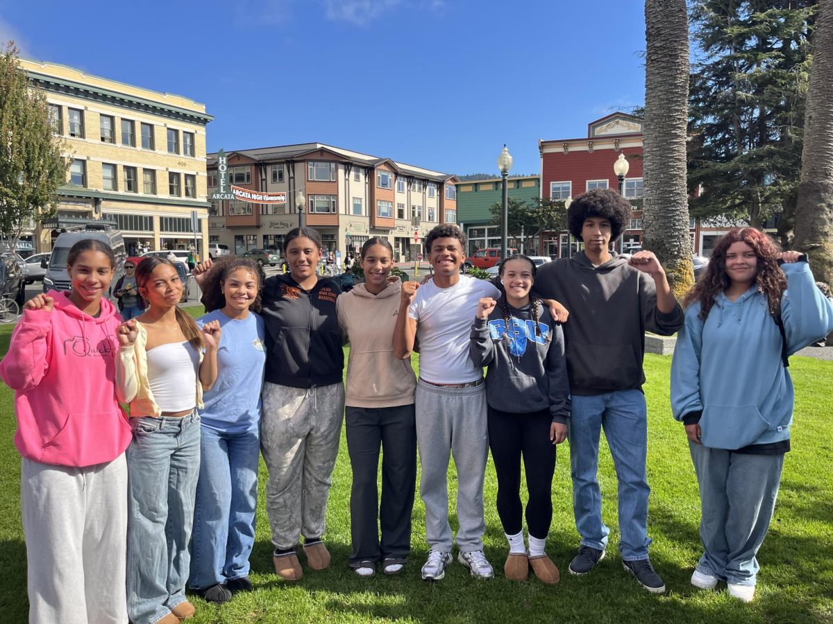 Black Student Union on the Plaza during the walkout. 