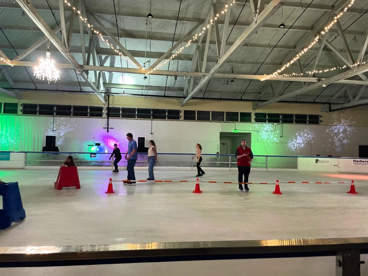 Ice skating at the Humboldt County Fairgrounds.