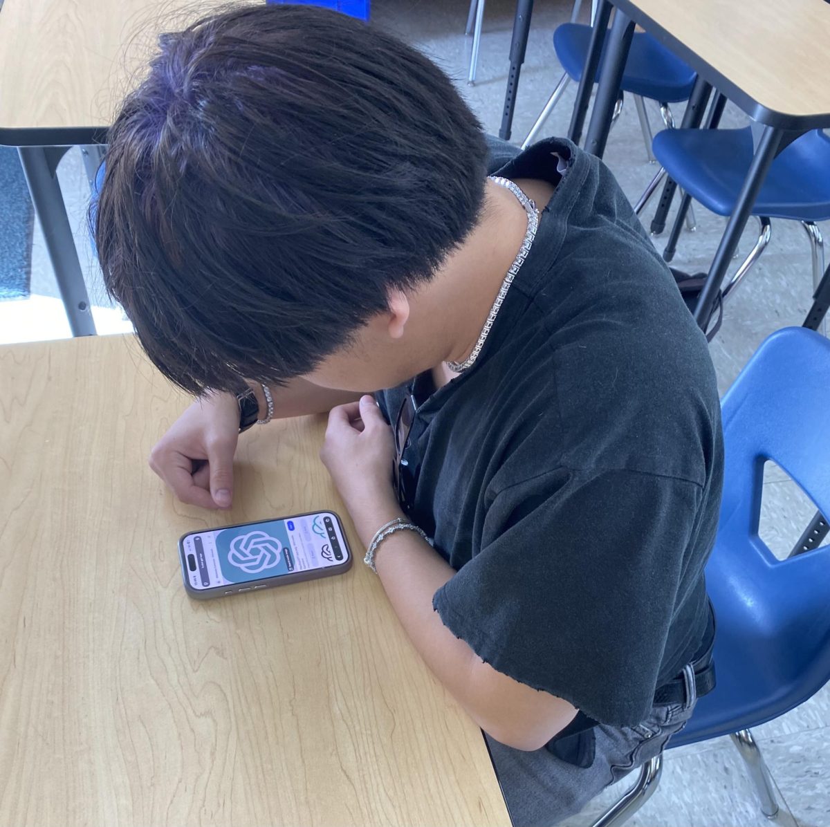Tyler Bishop chatting with his AI lover.