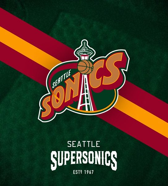 The old Seattle Supersonics logo.
