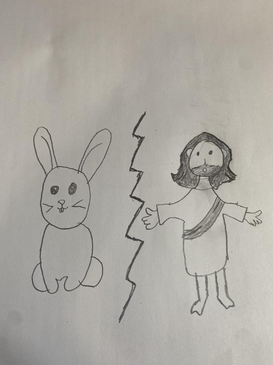 Easter bunny and Jesus