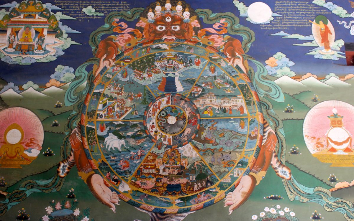The wheel of life, Buddhism Bhavachakra.