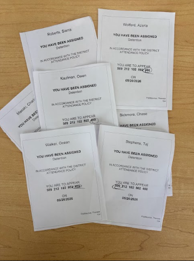 Unattended detention slips.